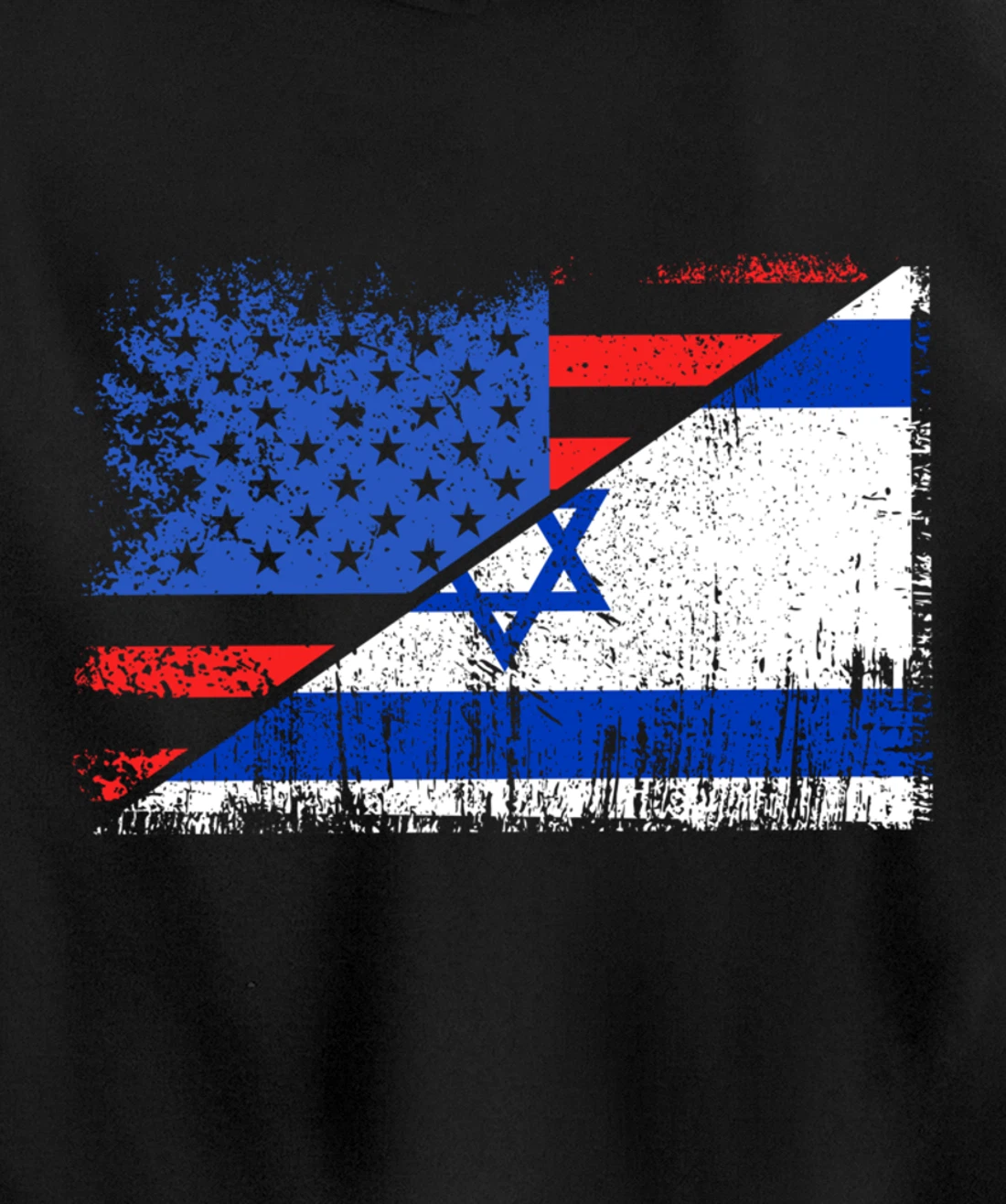 USA Israel Flag Patriotic Pride Patriot USA Israel Lover Pullover Hoodie