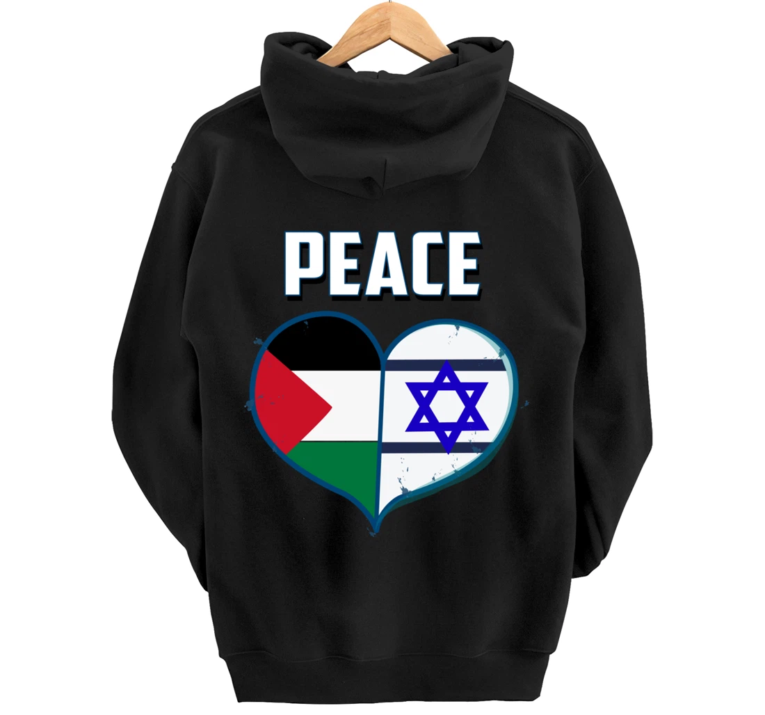Israel Palestine Peace Friendship Heart gift Pullover Hoodie