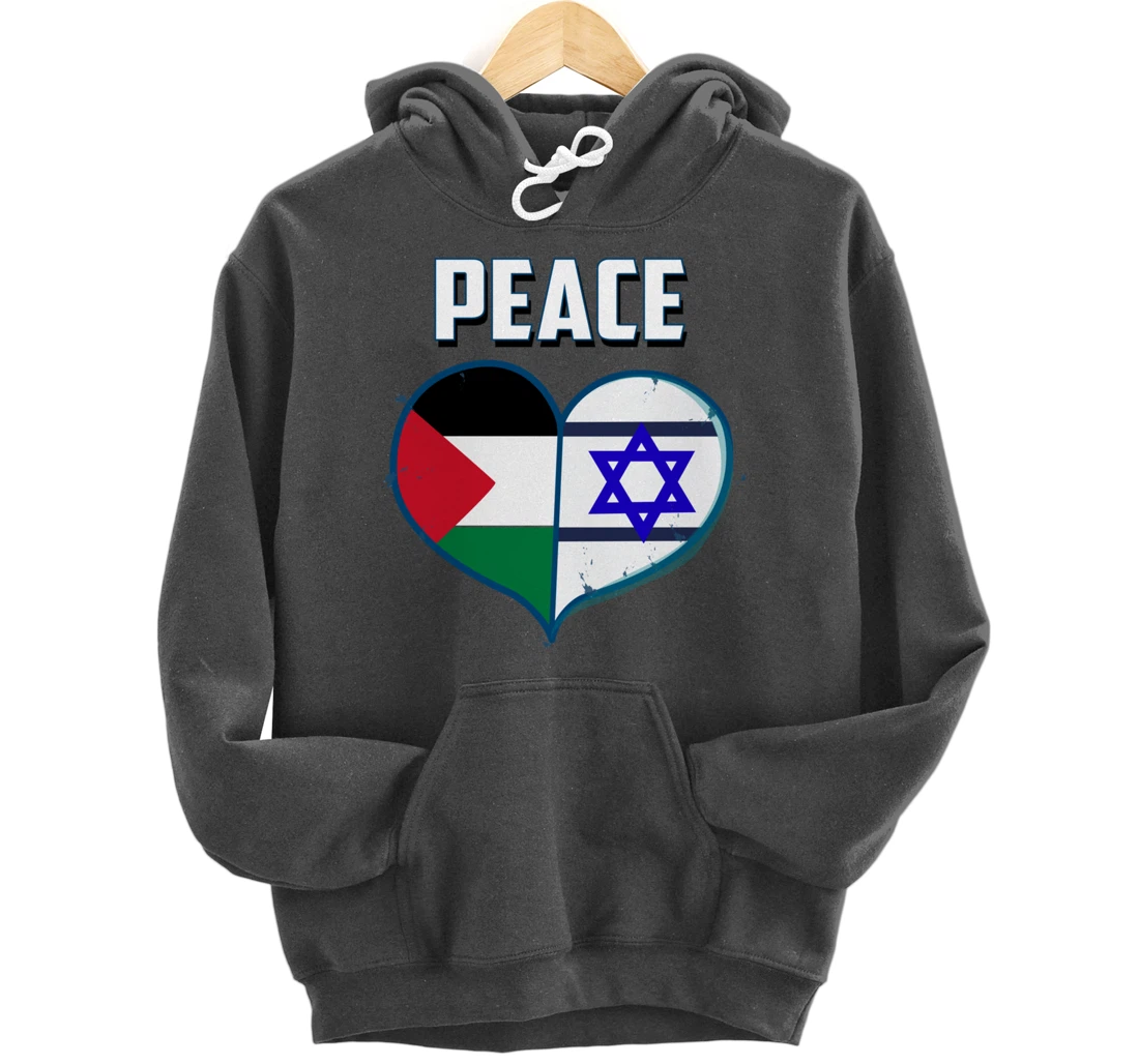 Israel Palestine Peace Friendship Heart gift Pullover Hoodie