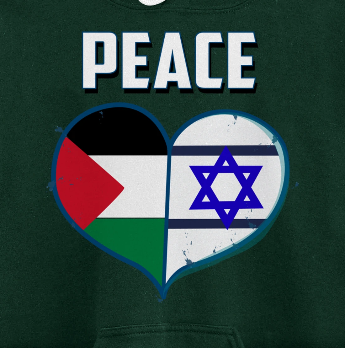 Israel Palestine Peace Friendship Heart gift Pullover Hoodie