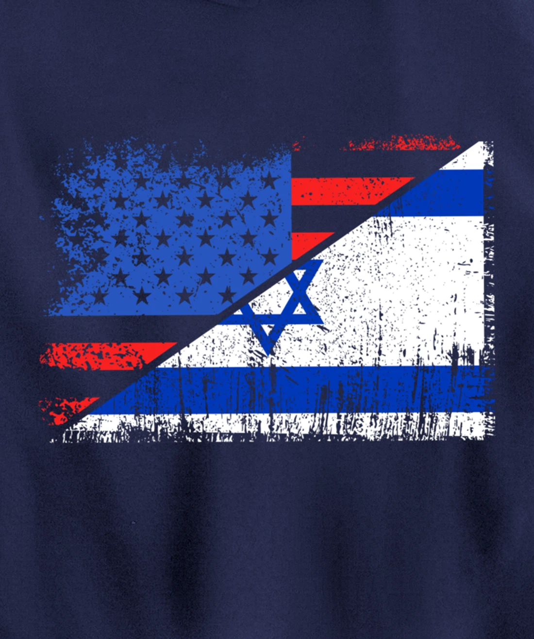 USA Israel Flag Patriotic Pride Patriot USA Israel Lover Pullover Hoodie
