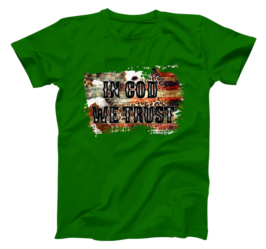 In God We Trust For Patriotic Christian Cute American Flag T-Shirt