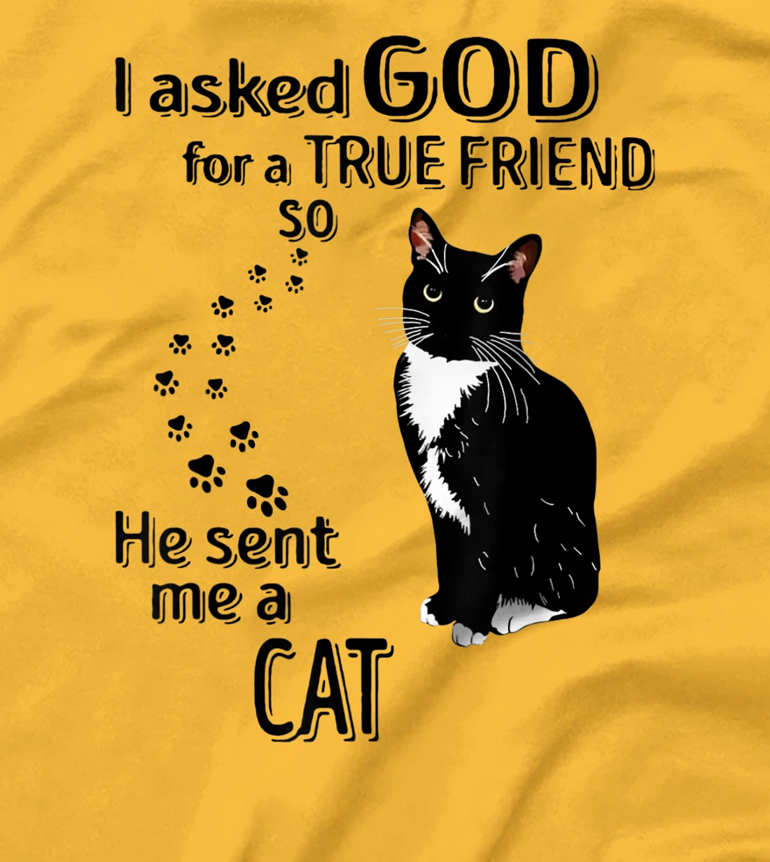 I Asked God For A True Friend So He Sent Me A Cat T-Shirt