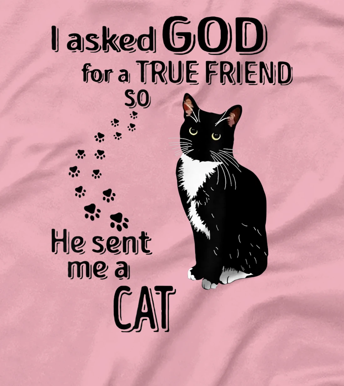 I Asked God For A True Friend So He Sent Me A Cat T-Shirt