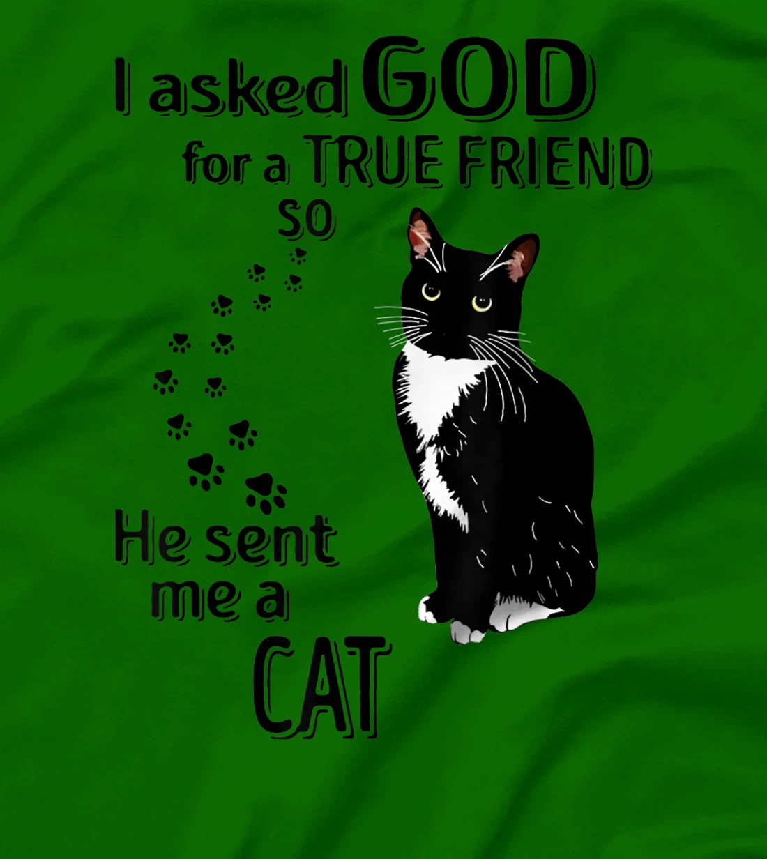 I Asked God For A True Friend So He Sent Me A Cat T-Shirt