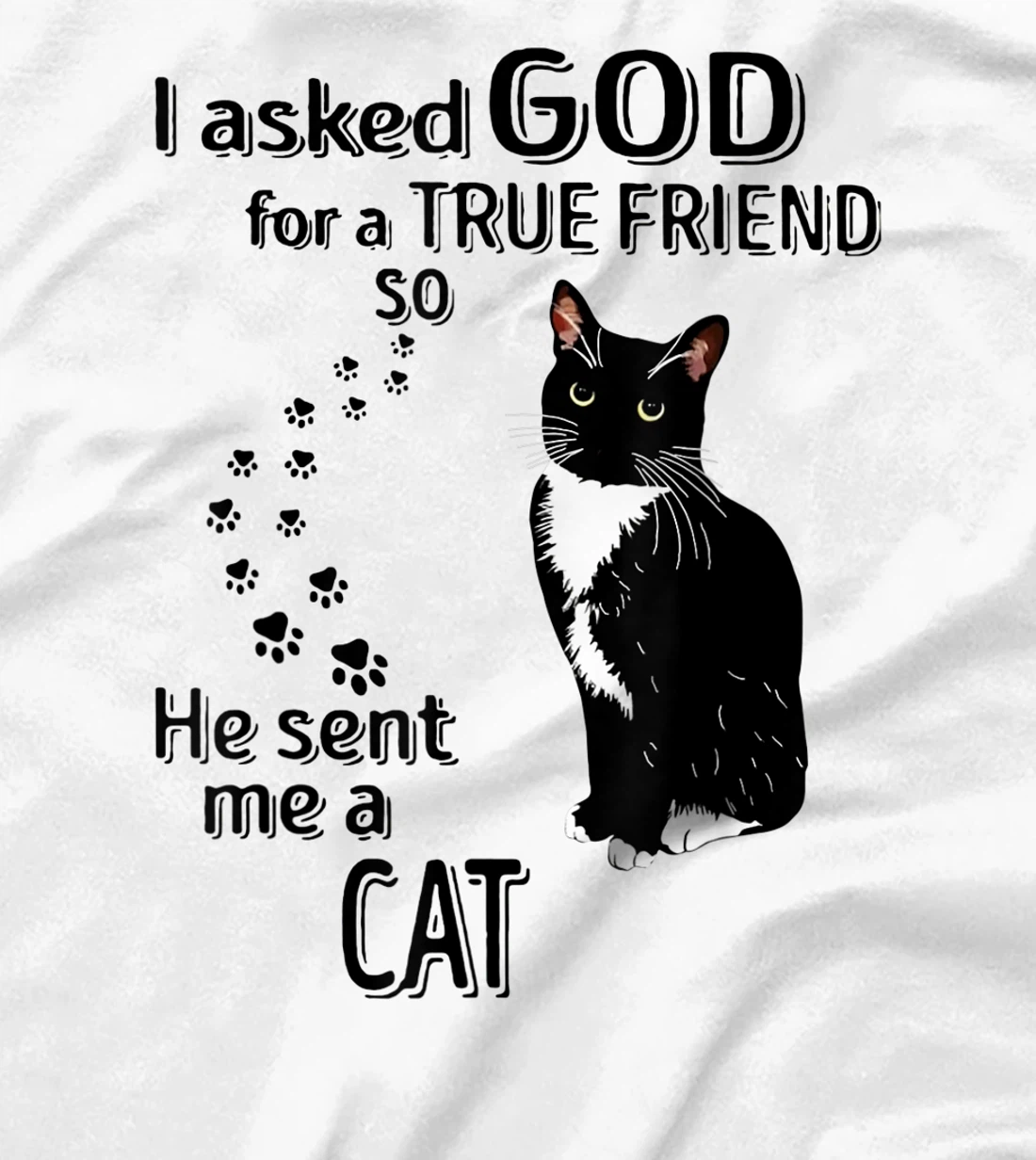 I Asked God For A True Friend So He Sent Me A Cat T-Shirt