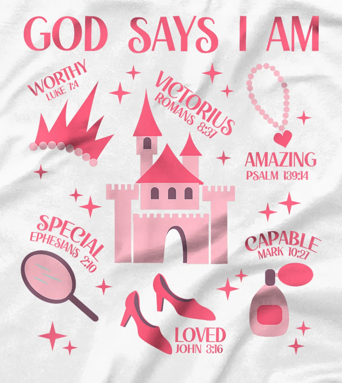 God Says I Am Princess Lover Gids Girl Christian T-Shirt
