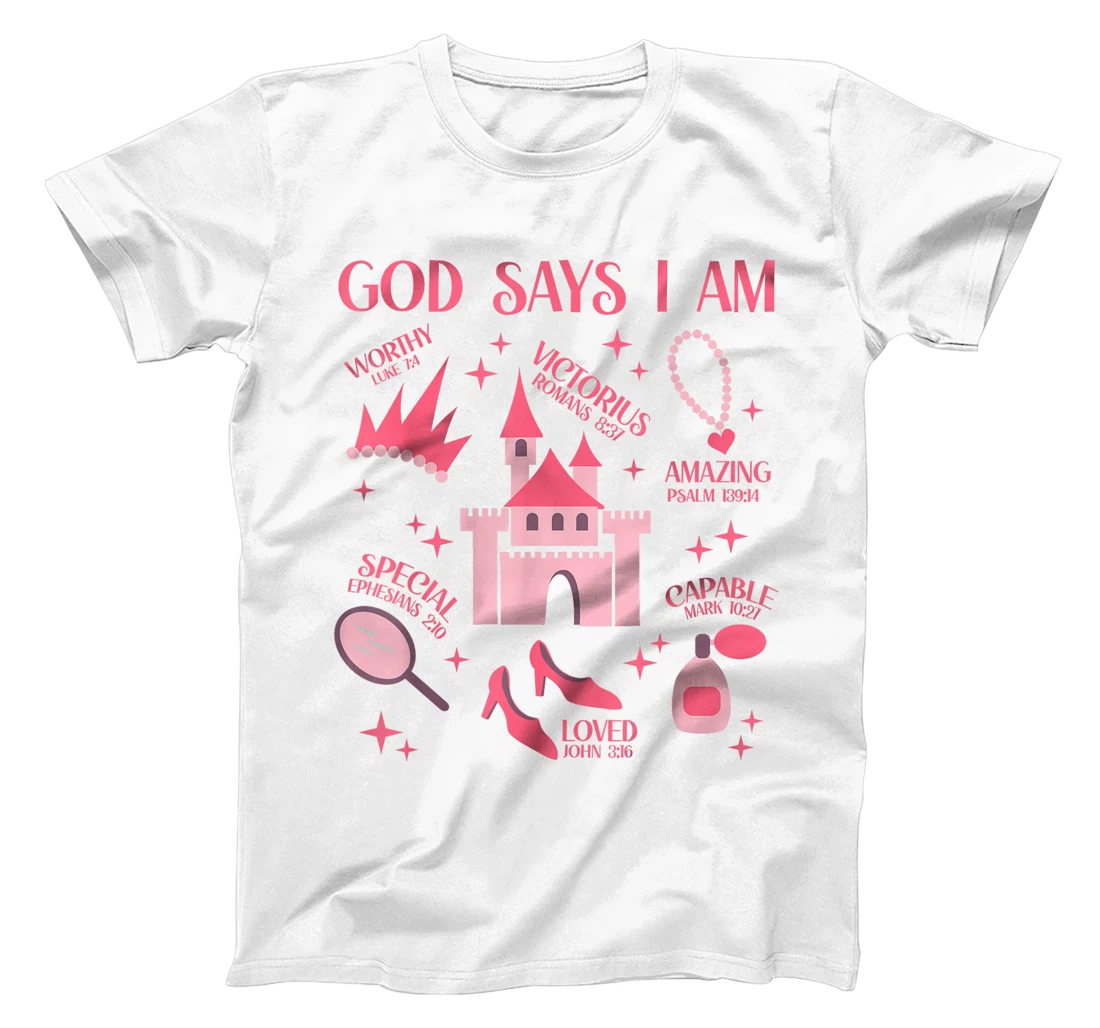God Says I Am Princess Lover Gids Girl Christian T-Shirt