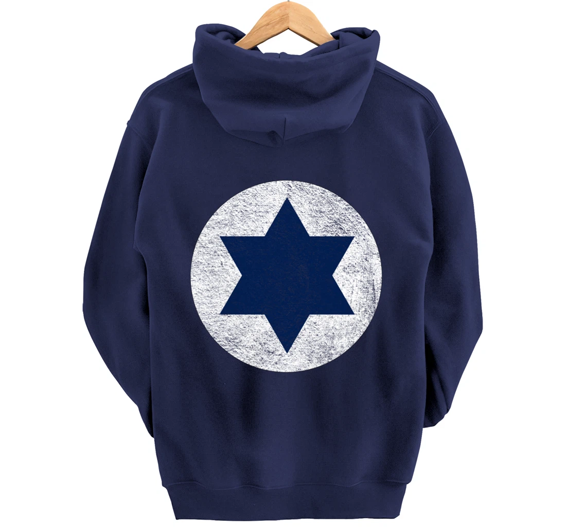 ISRAELI AIR FORCE ISRAEL DEFENSE ROUNDEL FLAG STAR OF DAVID Pullover Hoodie