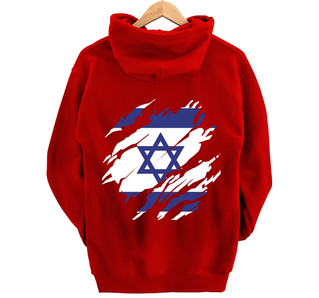 Israel Israeli Flag Pride Roots Heritage Jew Jewish Pullover Hoodie