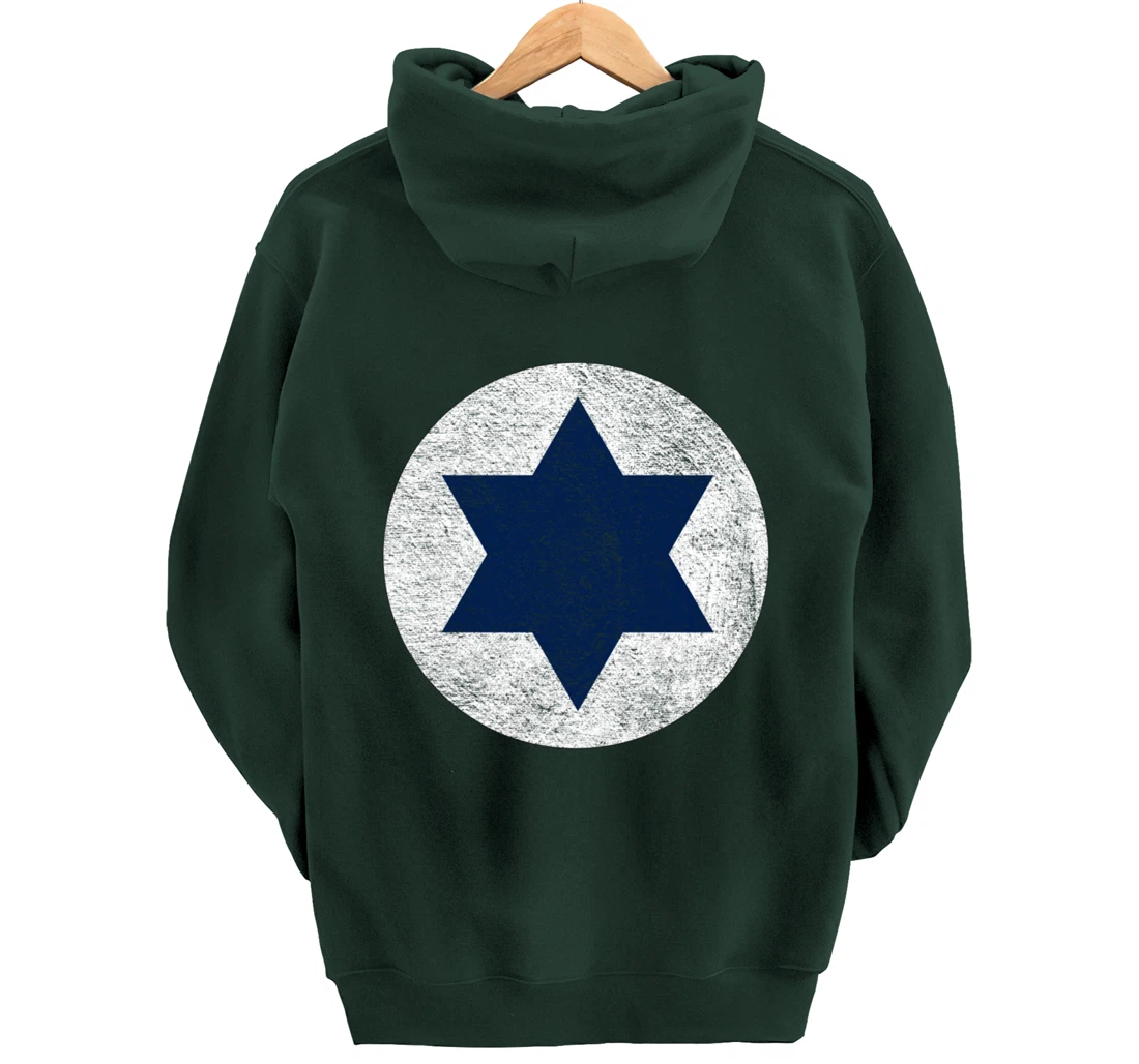 ISRAELI AIR FORCE ISRAEL DEFENSE ROUNDEL FLAG STAR OF DAVID Pullover Hoodie