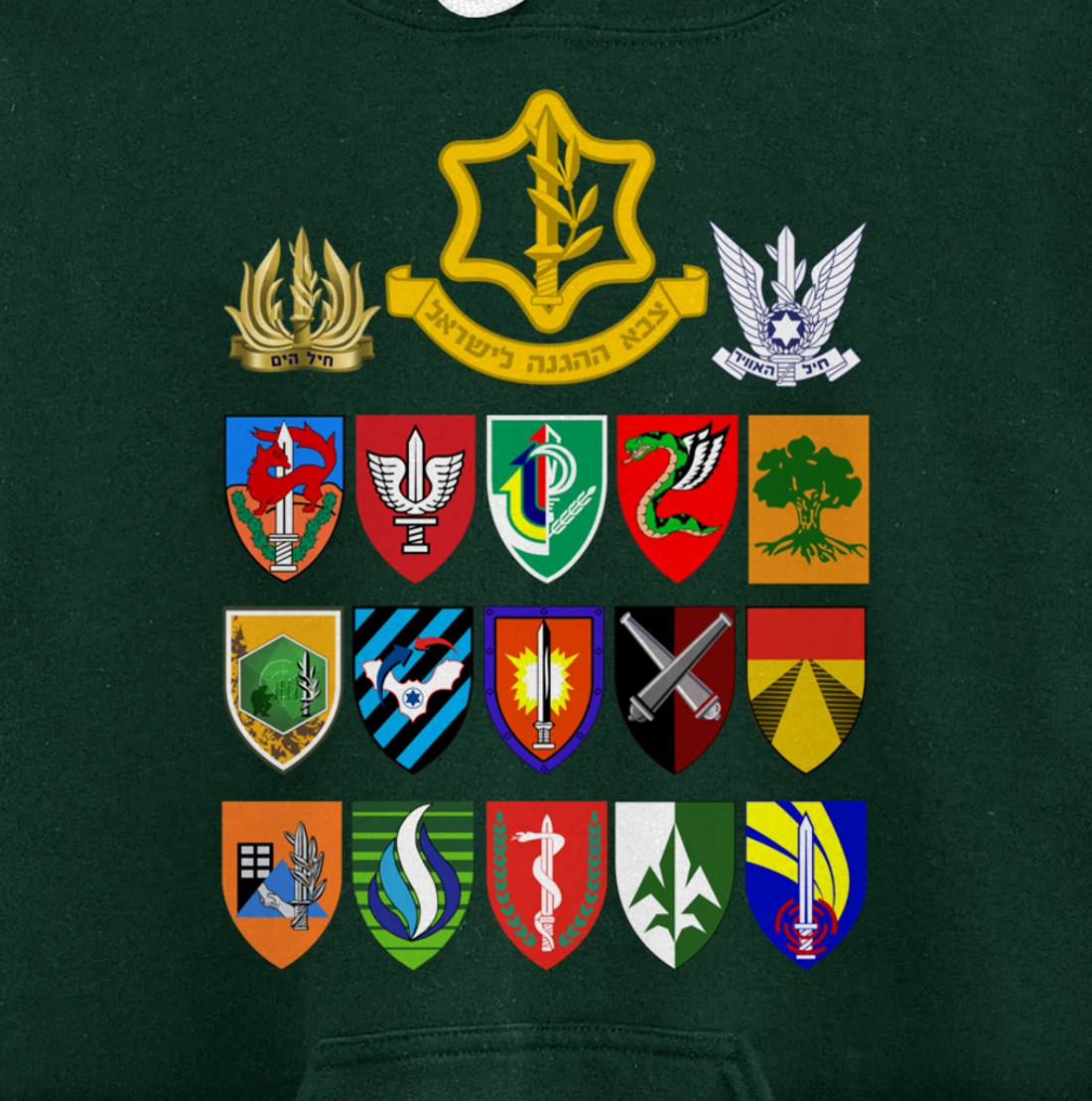 Israeli Army Units IDF Israel Defense Forces Military Tzahal Pullover Hoodie