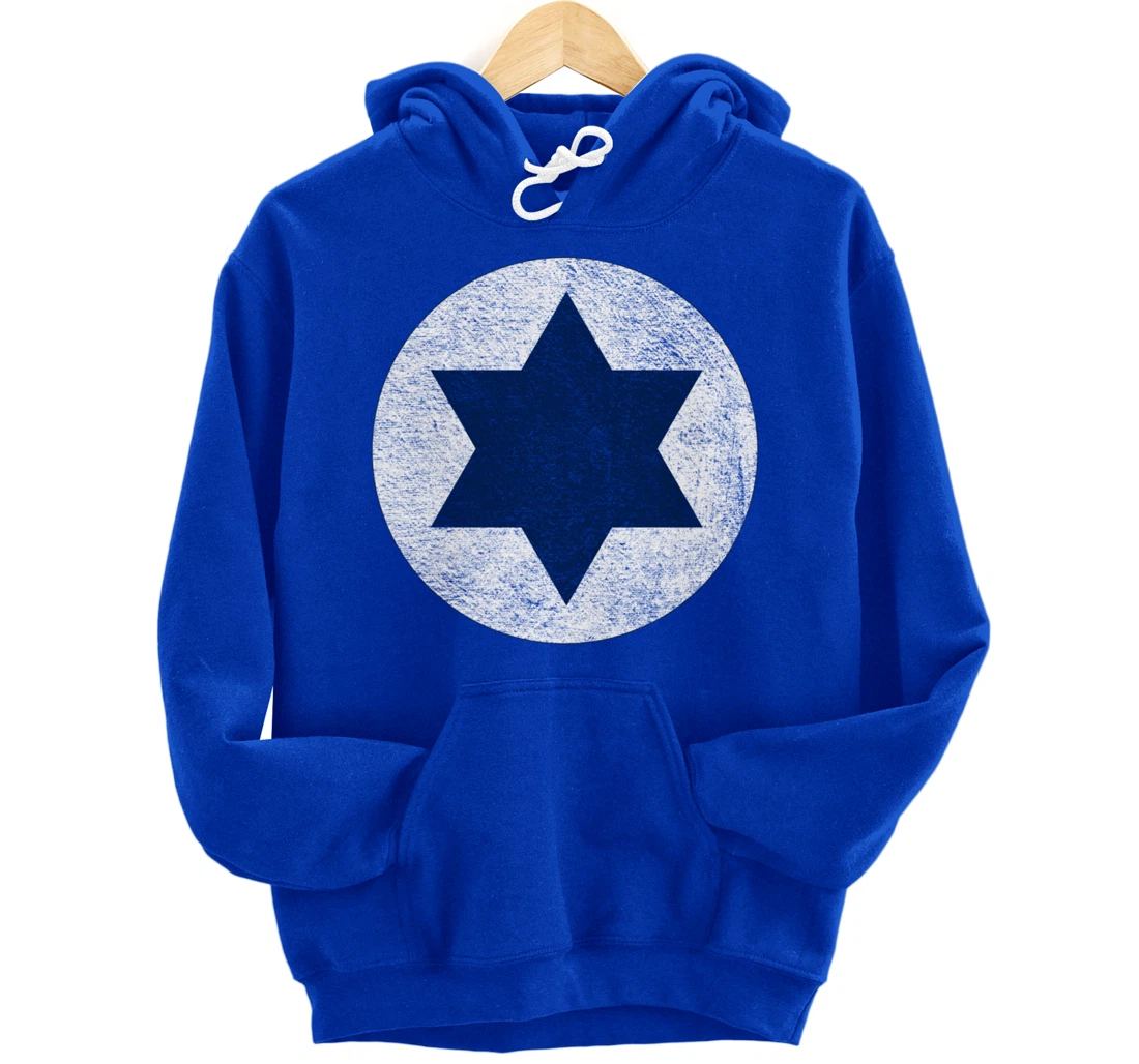 ISRAELI AIR FORCE ISRAEL DEFENSE ROUNDEL FLAG STAR OF DAVID Pullover Hoodie
