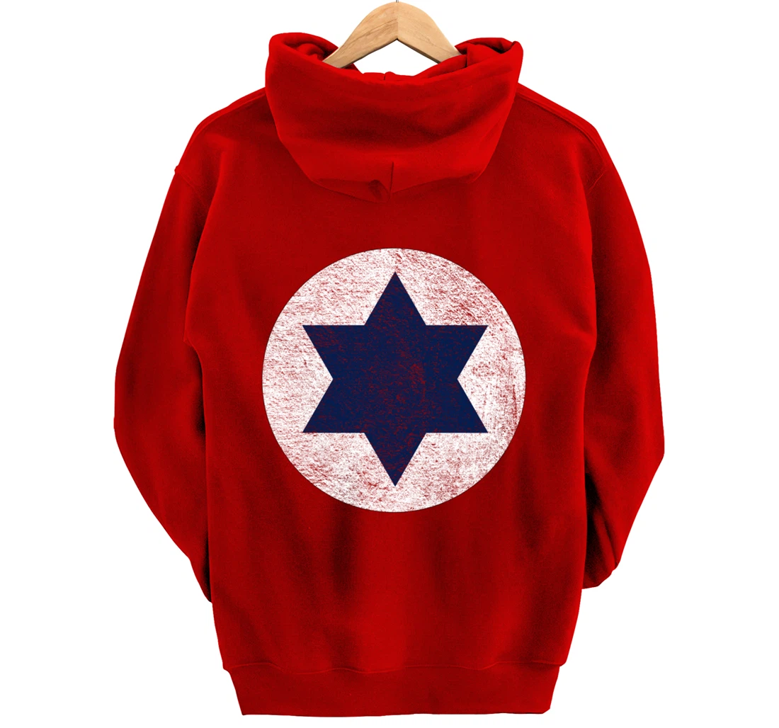 ISRAELI AIR FORCE ISRAEL DEFENSE ROUNDEL FLAG STAR OF DAVID Pullover Hoodie