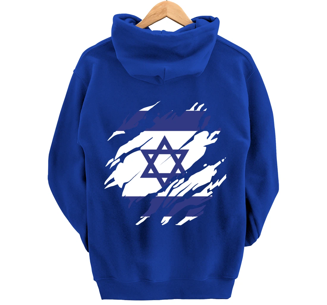 Israel Israeli Flag Pride Roots Heritage Jew Jewish Pullover Hoodie
