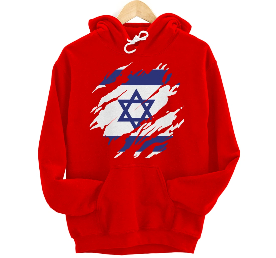Israel Israeli Flag Pride Roots Heritage Jew Jewish Pullover Hoodie