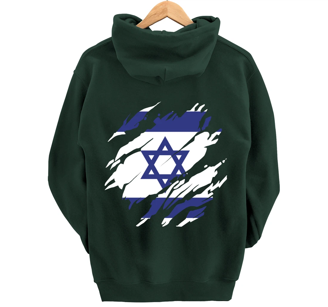 Israel Israeli Flag Pride Roots Heritage Jew Jewish Pullover Hoodie