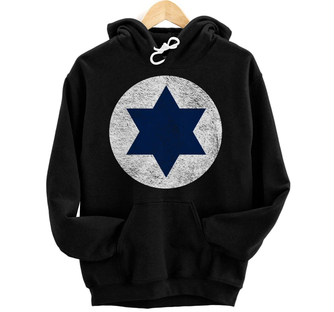 ISRAELI AIR FORCE ISRAEL DEFENSE ROUNDEL FLAG STAR OF DAVID Pullover Hoodie