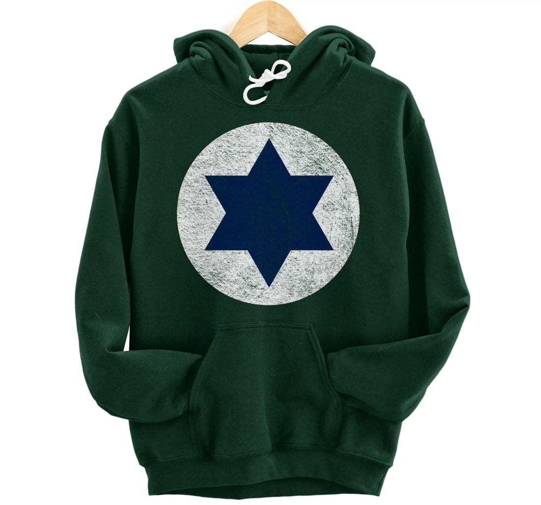 ISRAELI AIR FORCE ISRAEL DEFENSE ROUNDEL FLAG STAR OF DAVID Pullover Hoodie