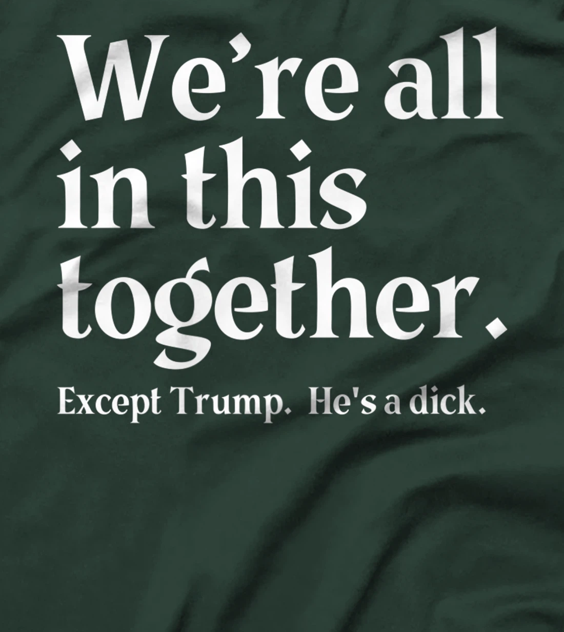 We're All In This Together Except Trump. He Is a Dick. Premium T-Shirt