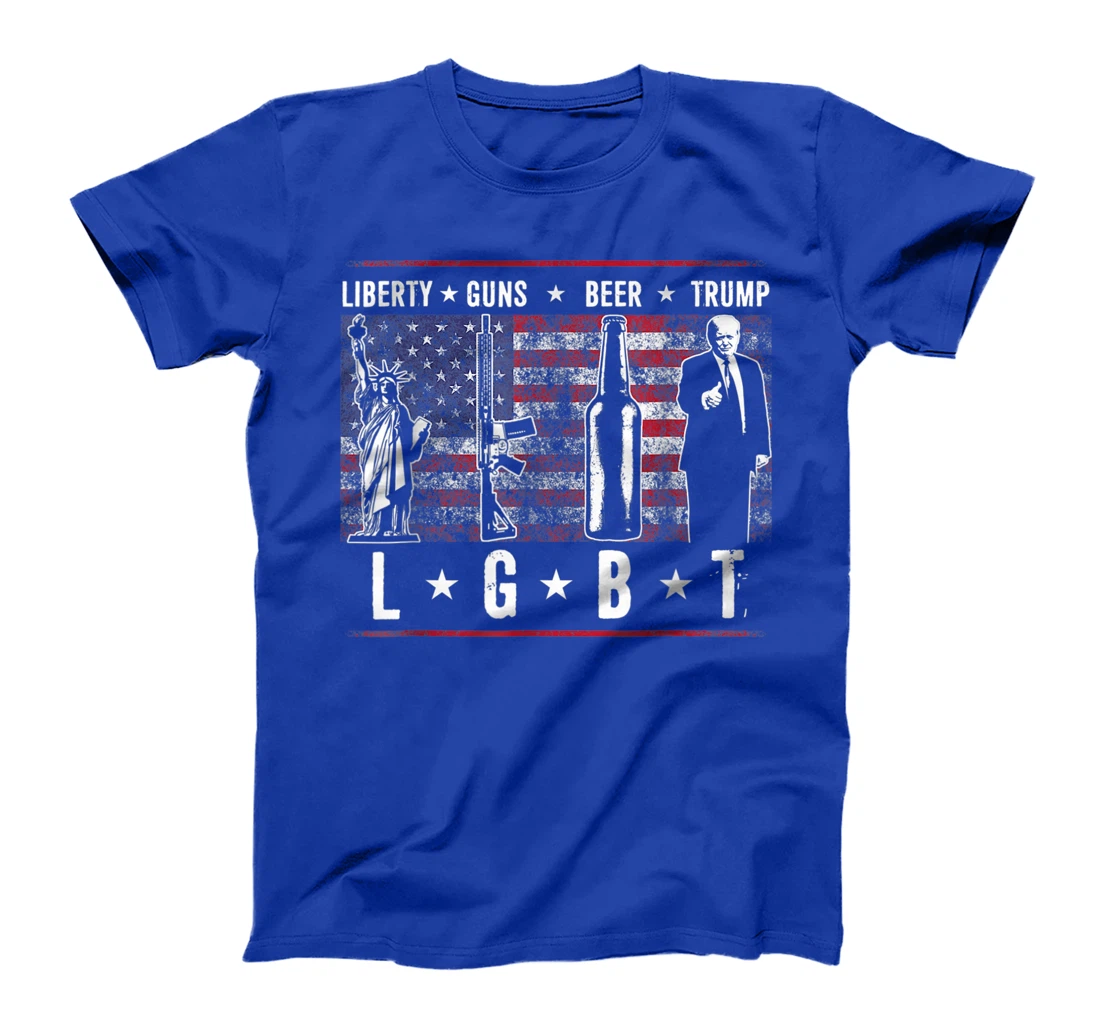 Liberty Guns Beer Trump TShirt LGBT Parody T-Shirt