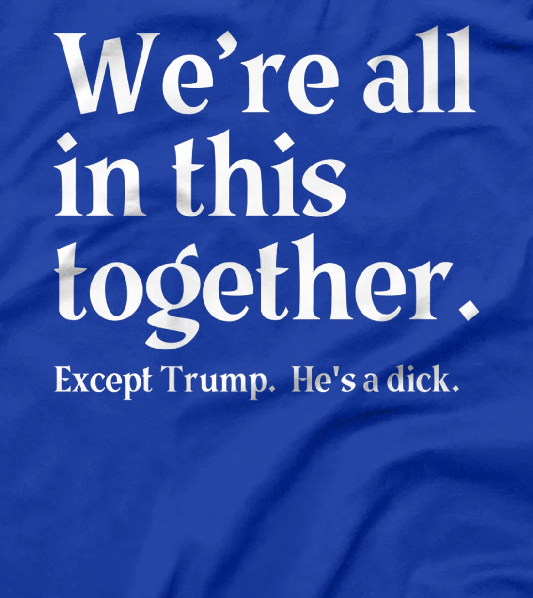 We're All In This Together Except Trump. He Is a Dick. Premium T-Shirt