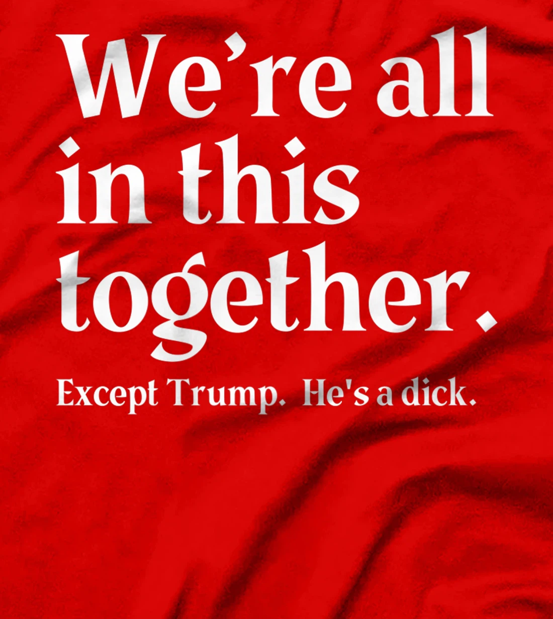 We're All In This Together Except Trump. He Is a Dick. Premium T-Shirt