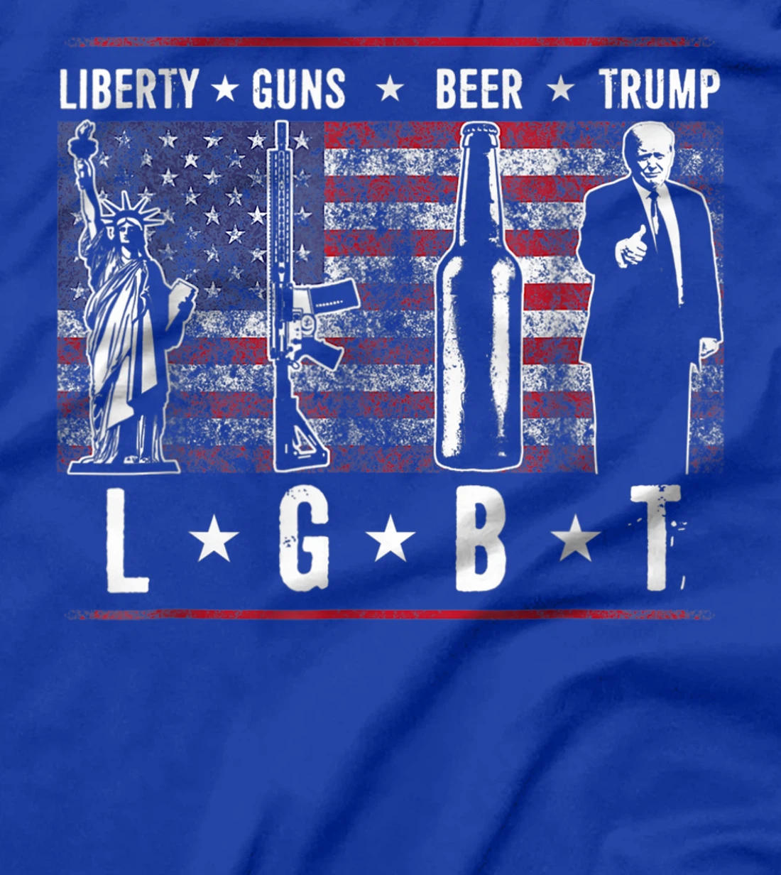 Liberty Guns Beer Trump TShirt LGBT Parody T-Shirt