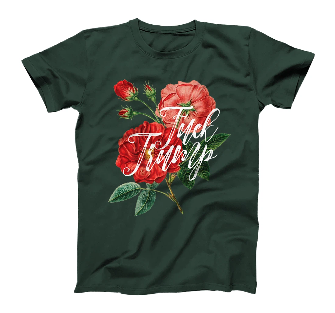 Fuck Trump Shirt Caligraphy & Flowers Sarcastic Ironic Funny Premium T-Shirt