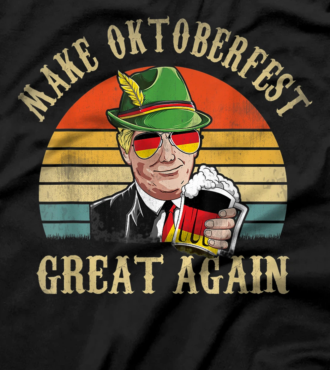 Vintage Make Oktoberfest Great Again Trump Beer Festival T-Shirt