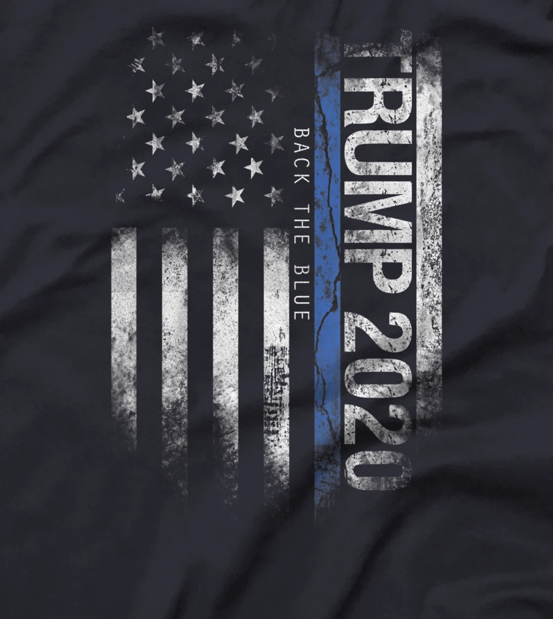 Trump Back The Blue US Flag Pro Trump Thin Blue Line T-Shirt