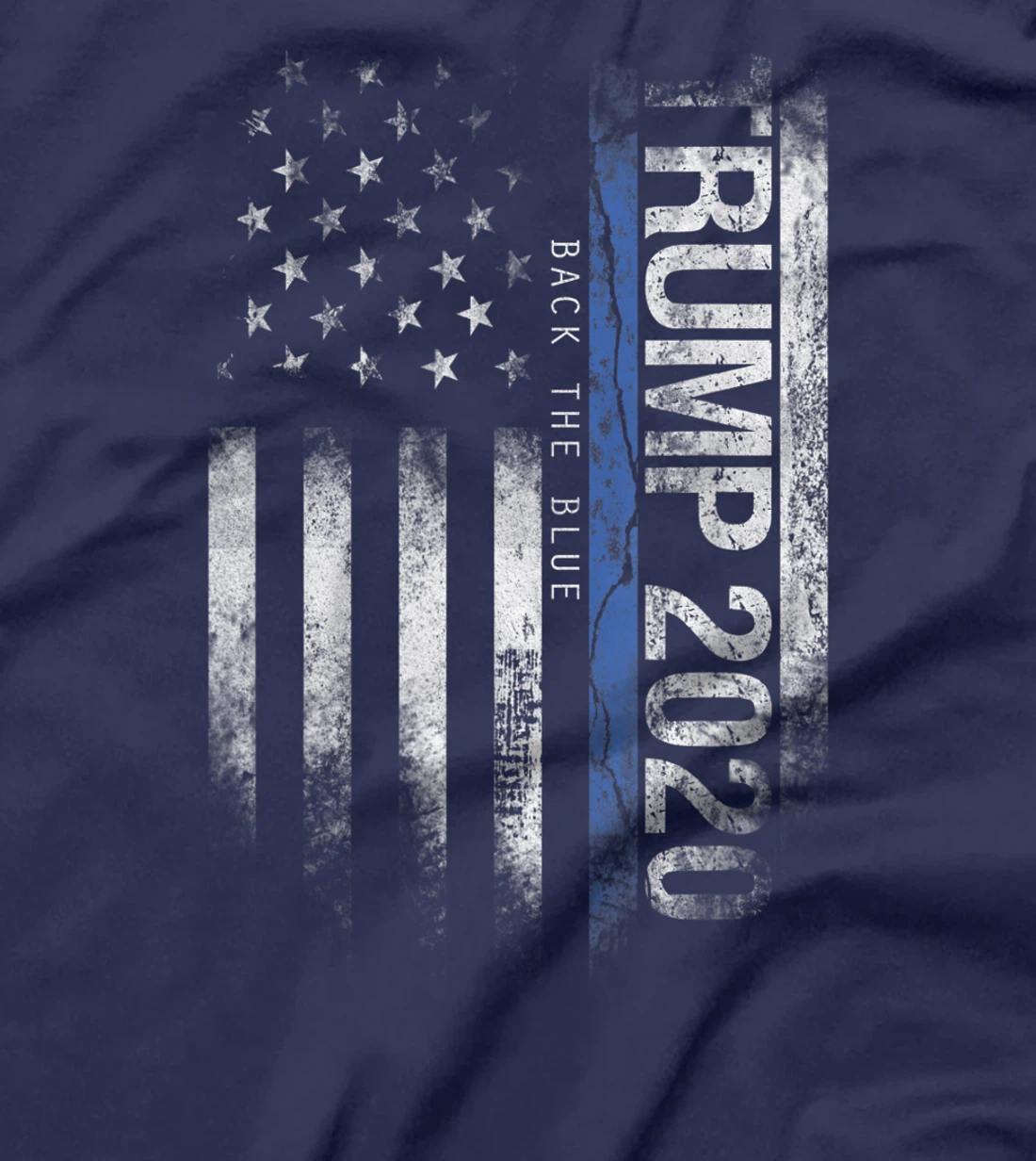 Trump Back The Blue US Flag Pro Trump Thin Blue Line T-Shirt