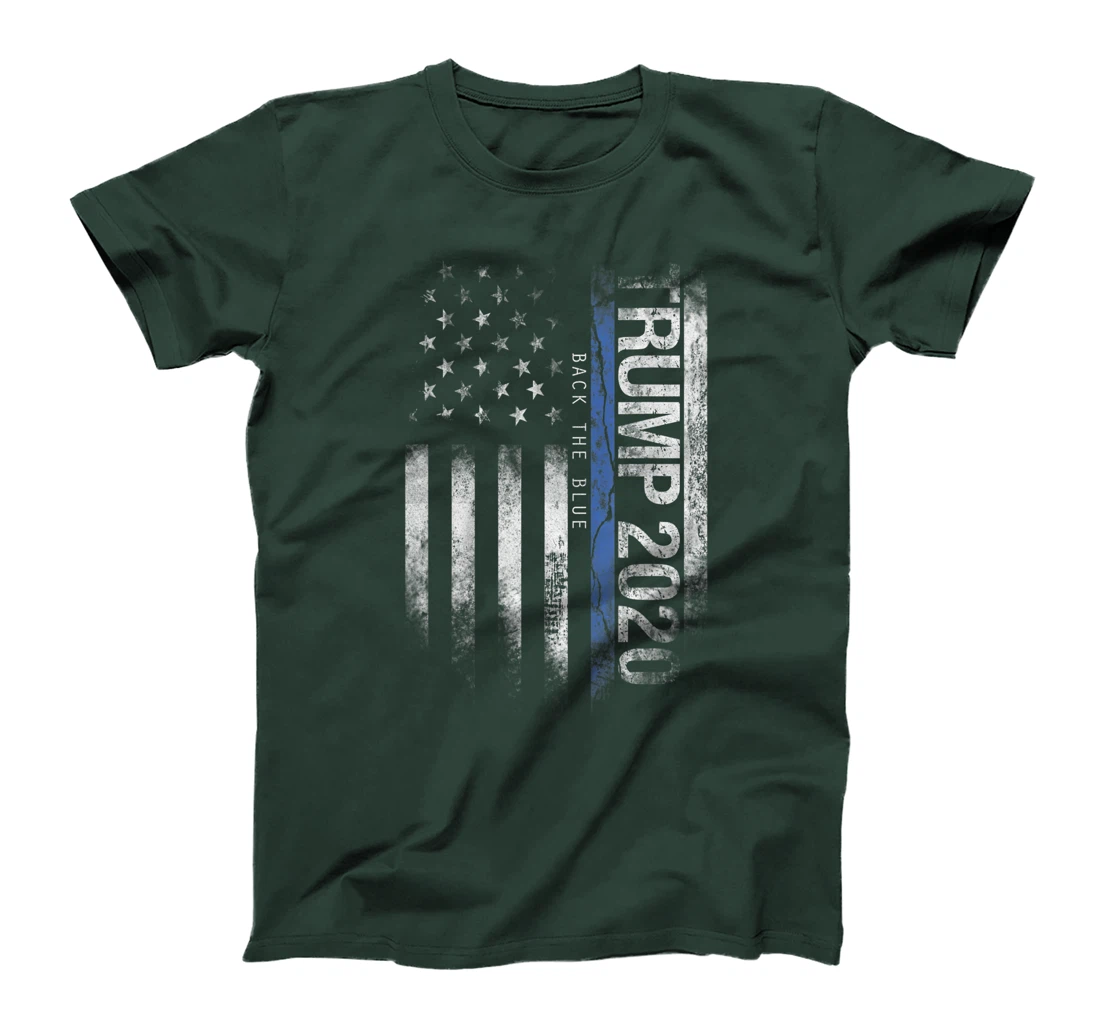 Trump Back The Blue US Flag Pro Trump Thin Blue Line T-Shirt
