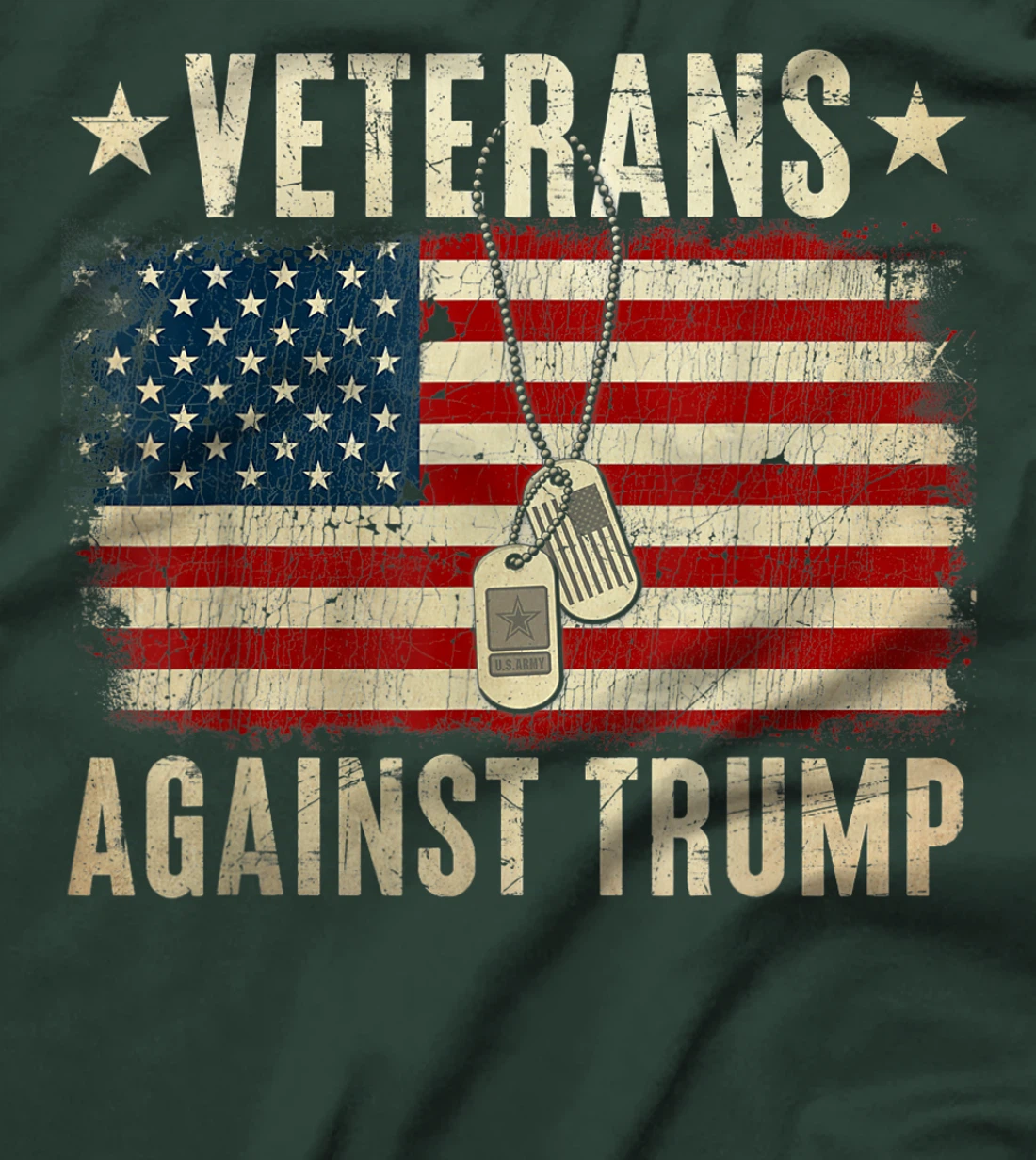 Vintage Veterans Against Trump American Flag T-Shirt