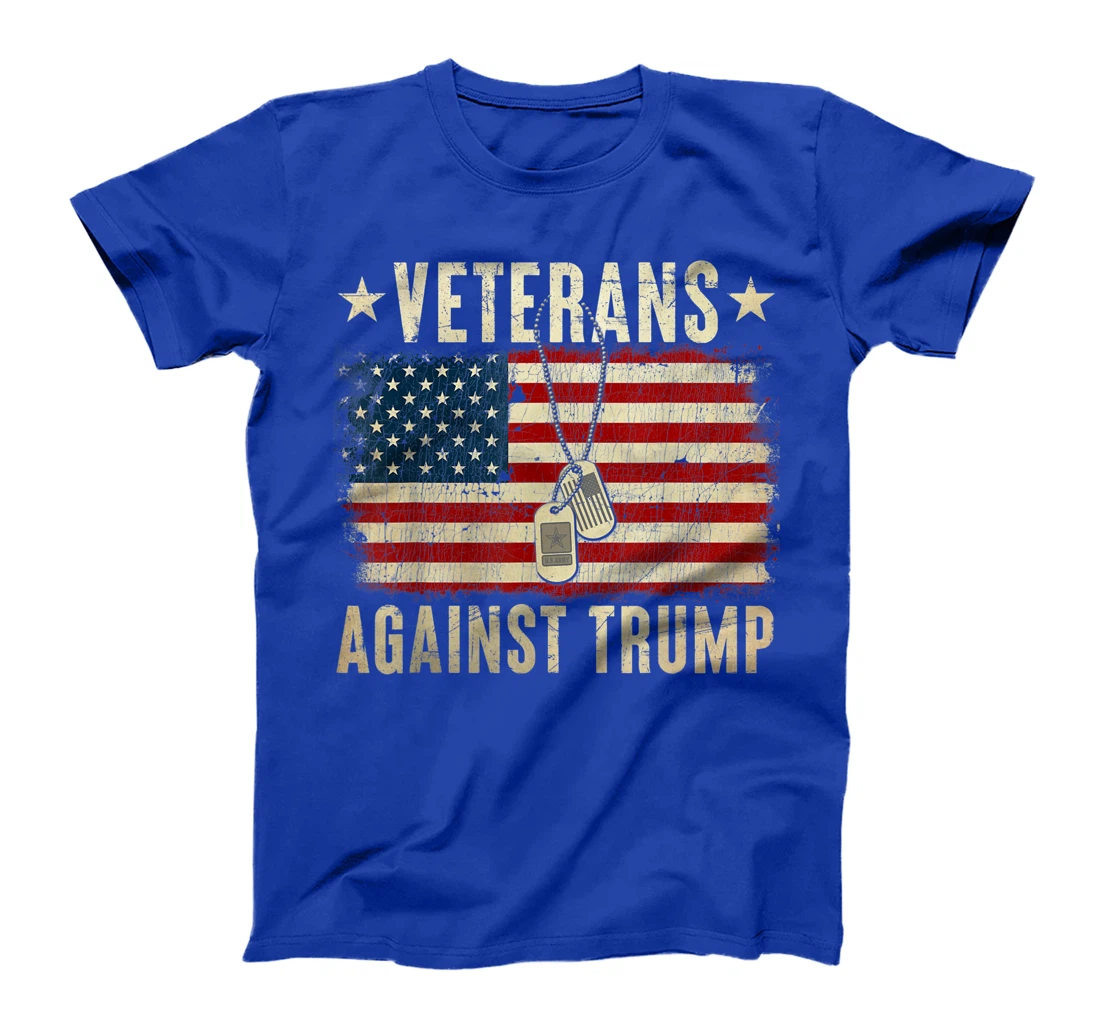 Vintage Veterans Against Trump American Flag T-Shirt