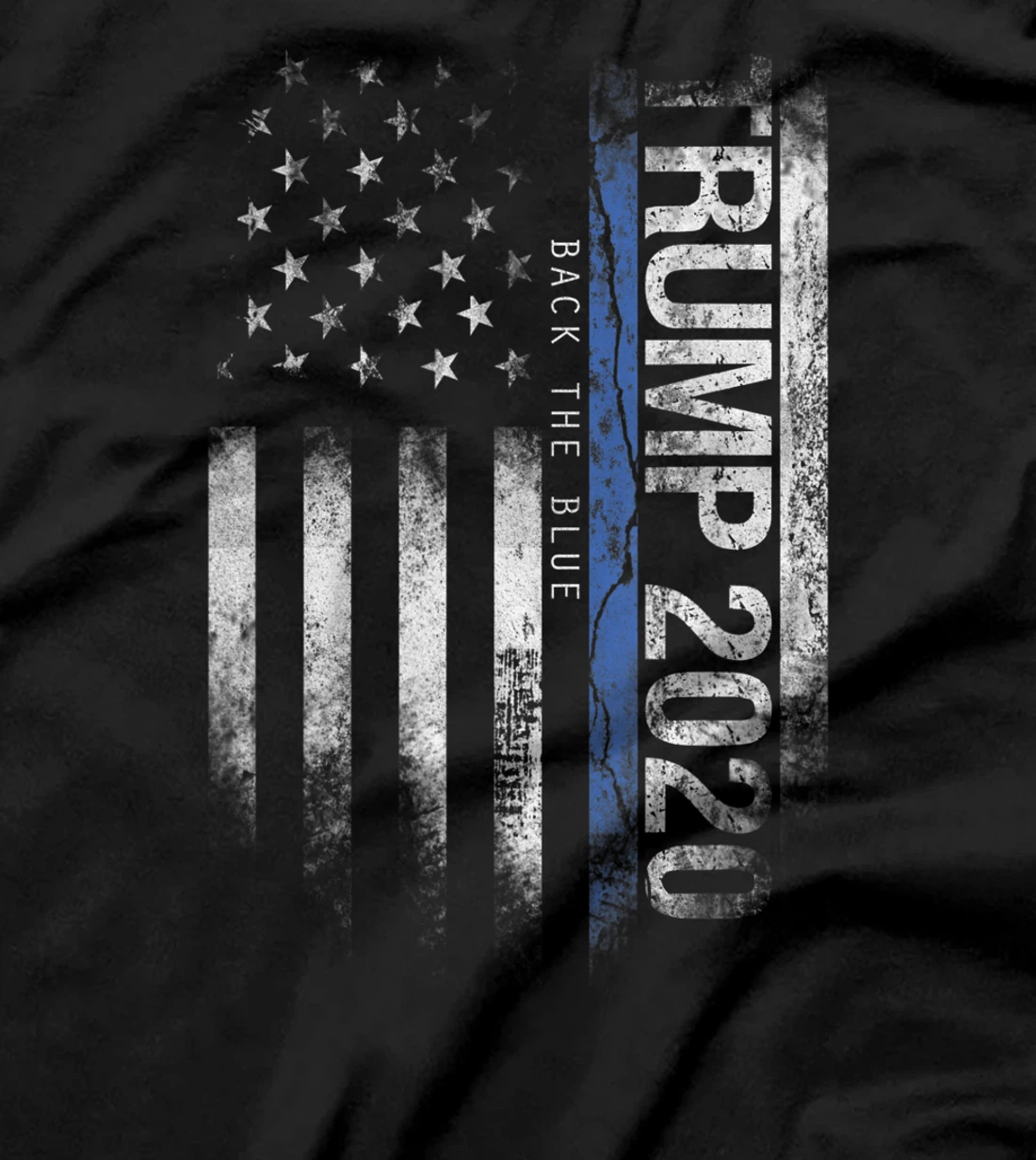 Trump Back The Blue US Flag Pro Trump Thin Blue Line T-Shirt
