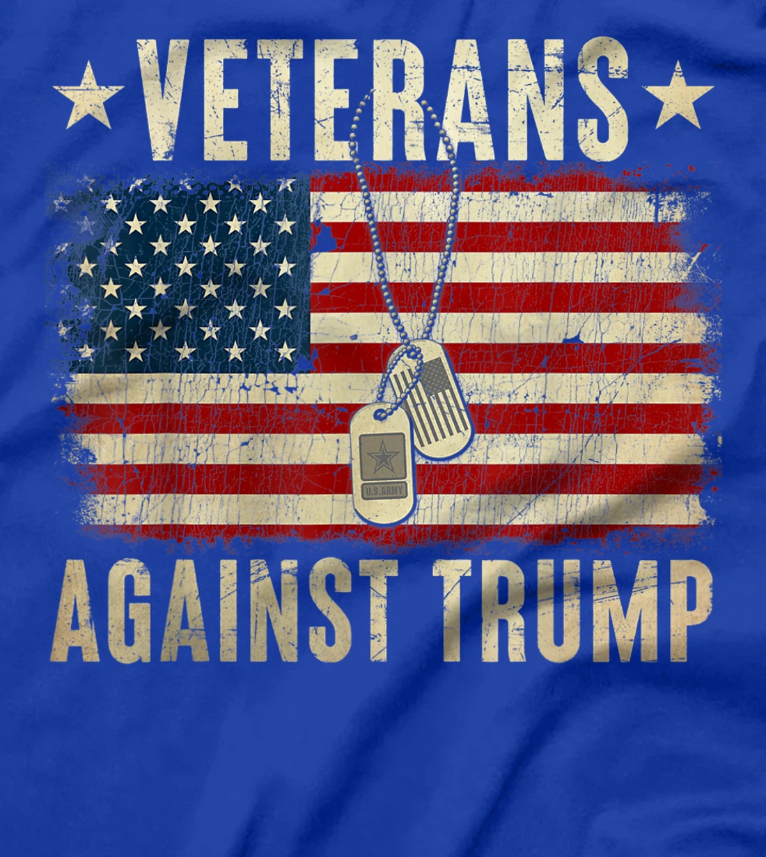 Vintage Veterans Against Trump American Flag T-Shirt