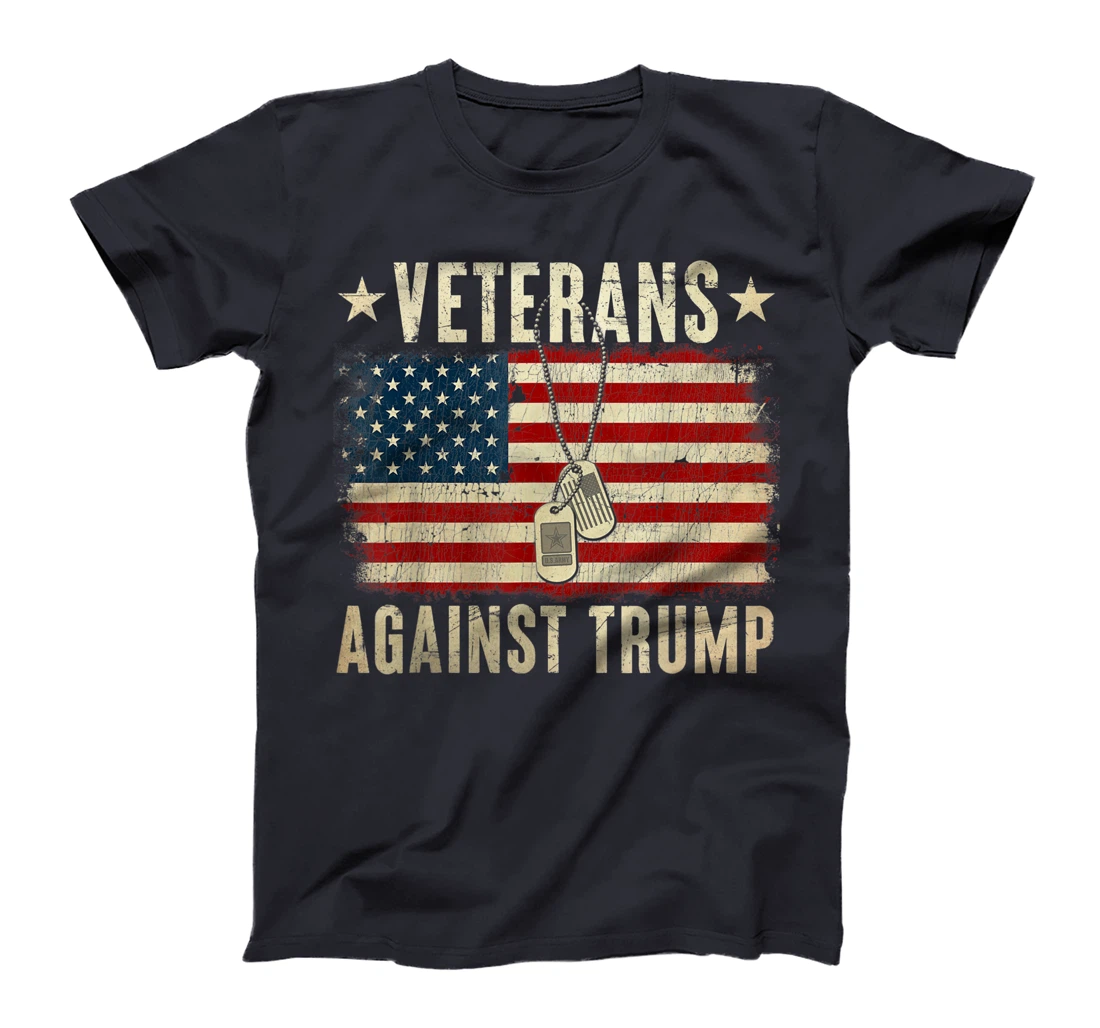 Vintage Veterans Against Trump American Flag T-Shirt