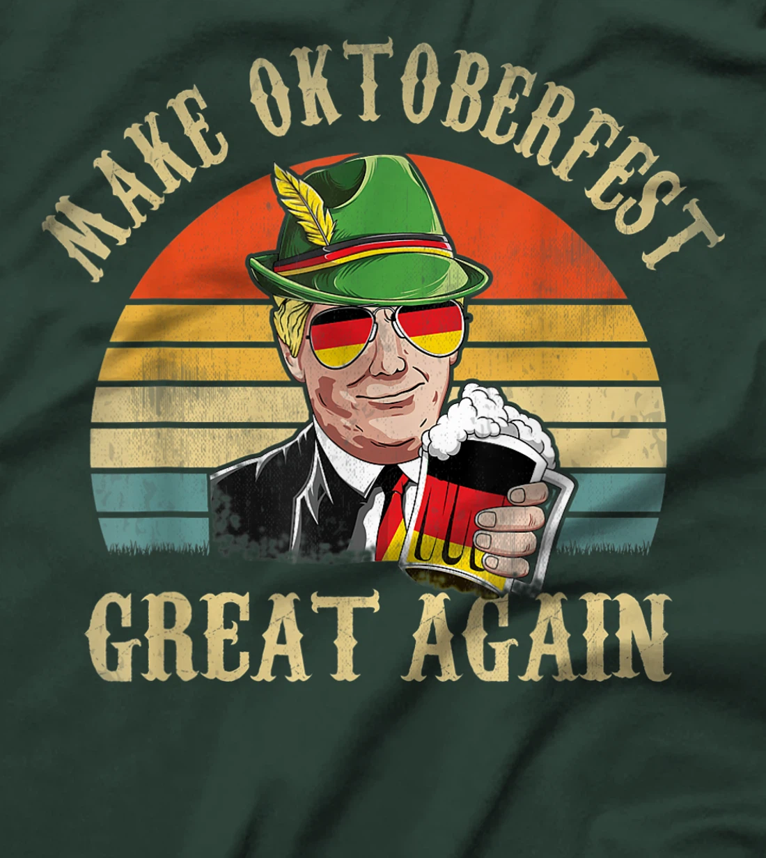 Vintage Make Oktoberfest Great Again Trump Beer Festival T-Shirt