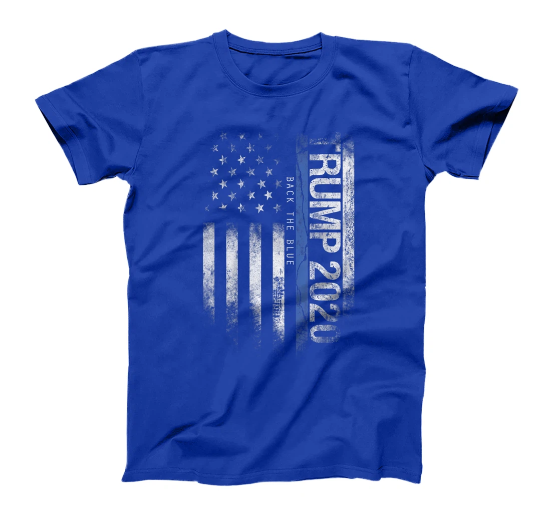 Trump Back The Blue US Flag Pro Trump Thin Blue Line T-Shirt