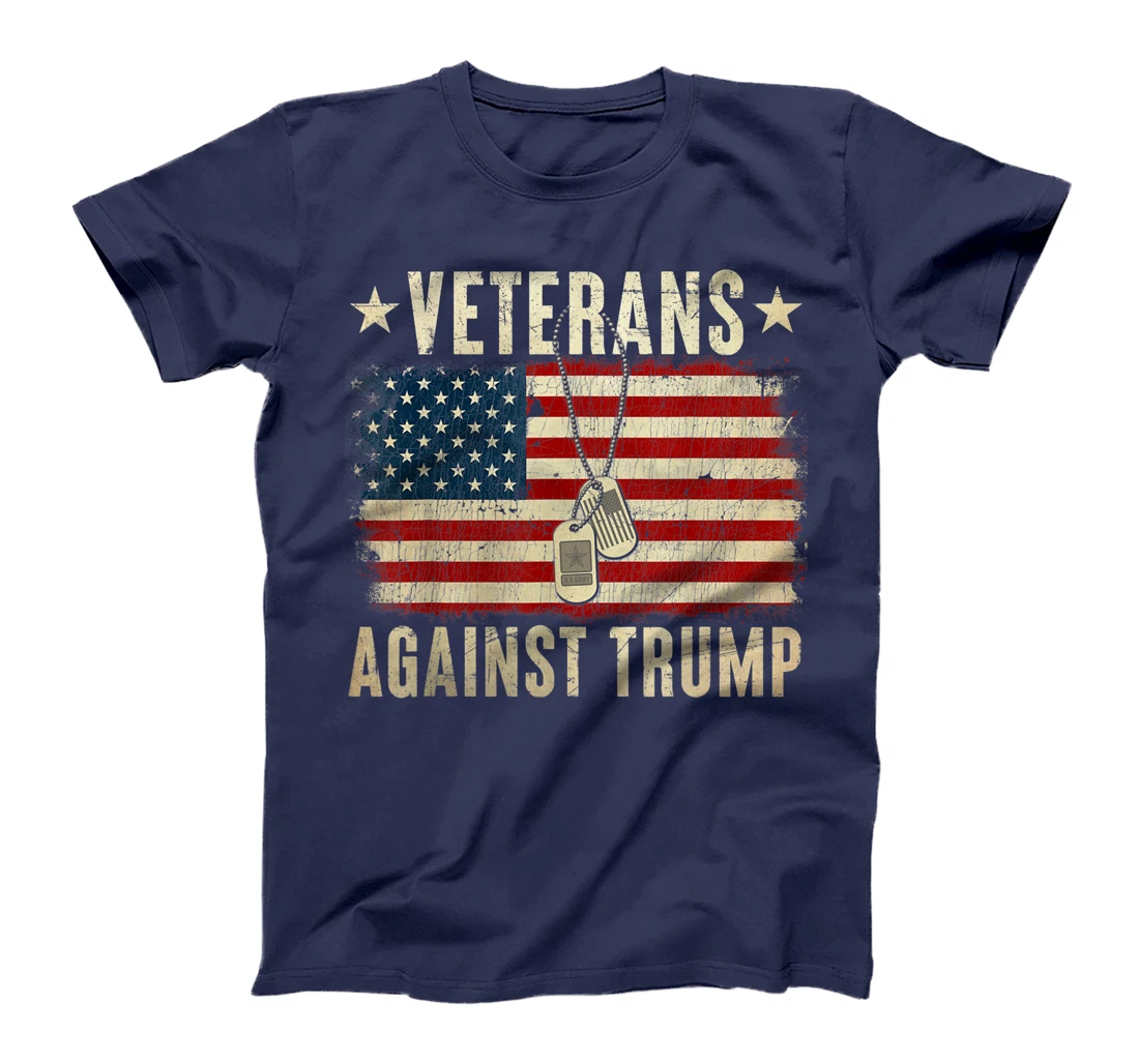 Vintage Veterans Against Trump American Flag T-Shirt