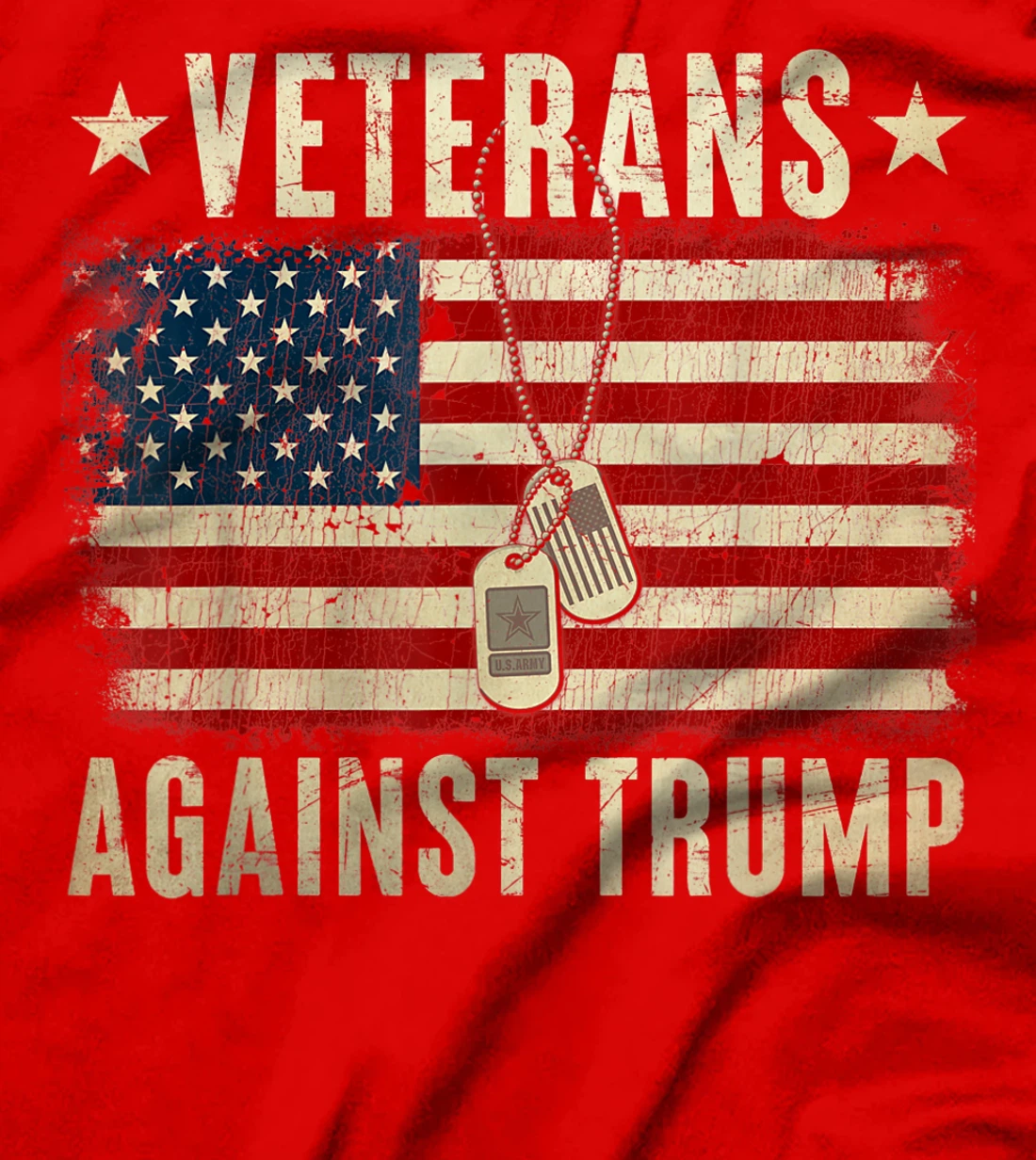 Vintage Veterans Against Trump American Flag T-Shirt