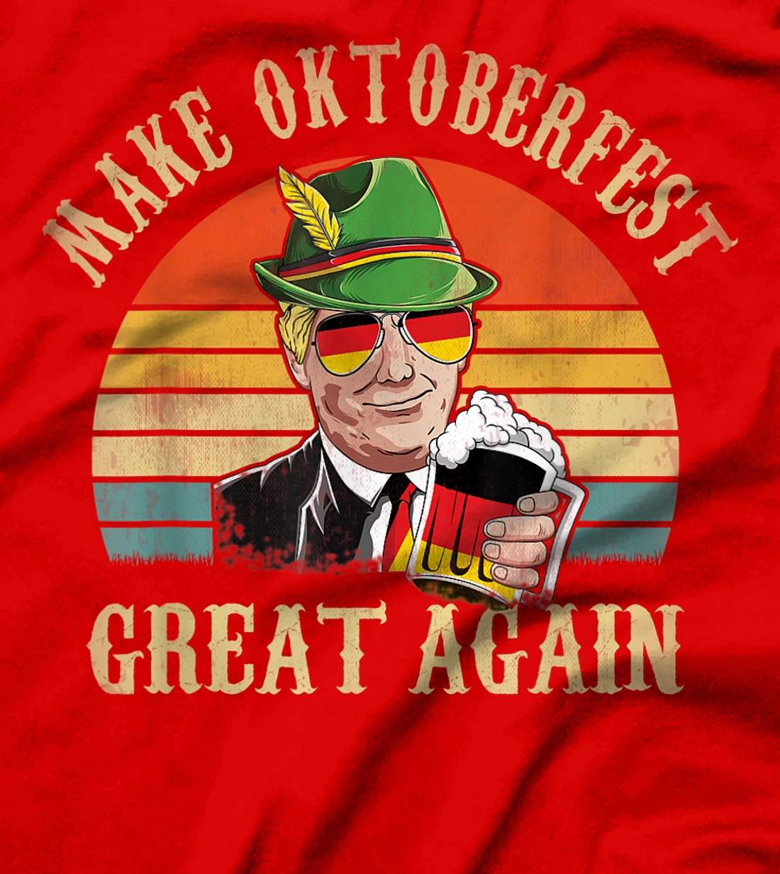 Vintage Make Oktoberfest Great Again Trump Beer Festival T-Shirt
