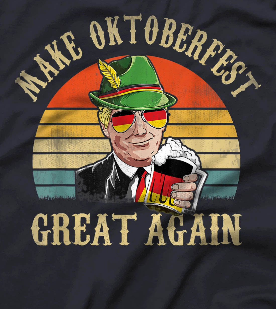 Vintage Make Oktoberfest Great Again Trump Beer Festival T-Shirt