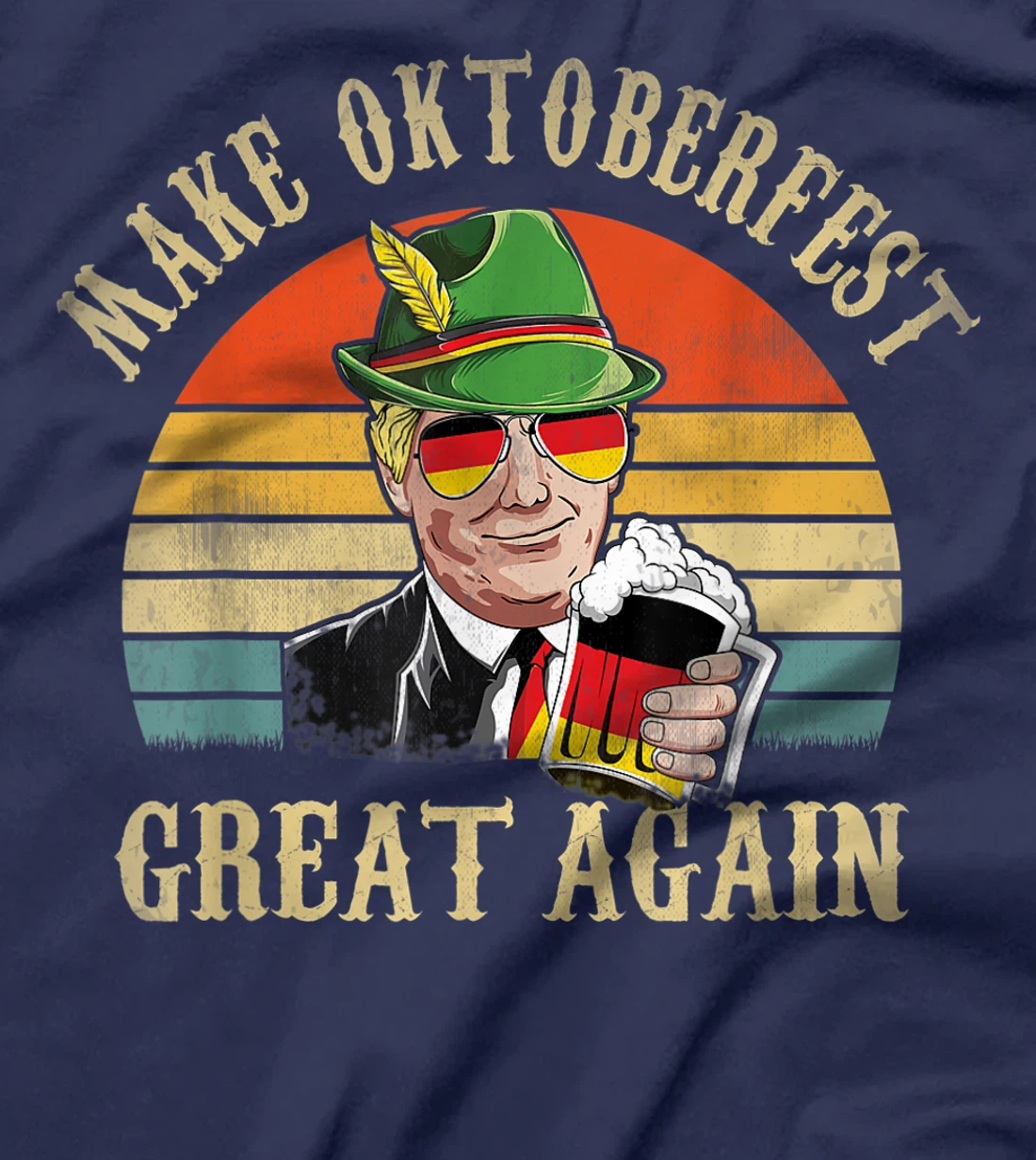 Vintage Make Oktoberfest Great Again Trump Beer Festival T-Shirt