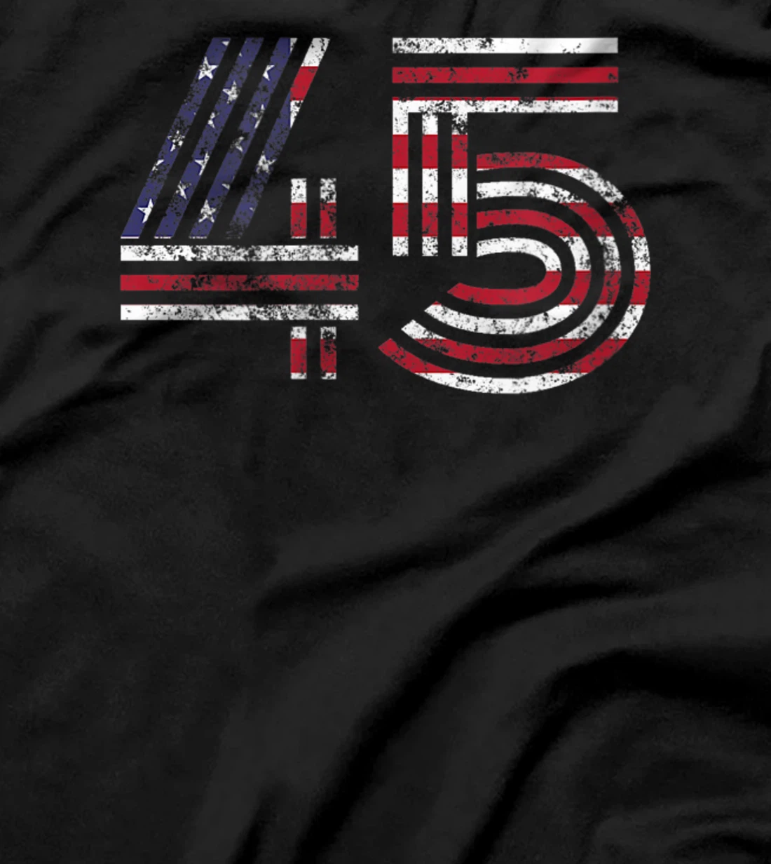 45 American Flag - Support President Trump - Political T-Shirt