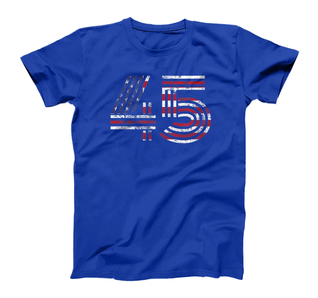 45 American Flag - Support President Trump - Political T-Shirt