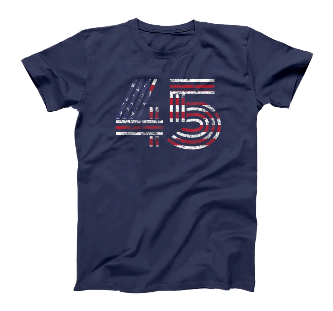 45 American Flag - Support President Trump - Political T-Shirt