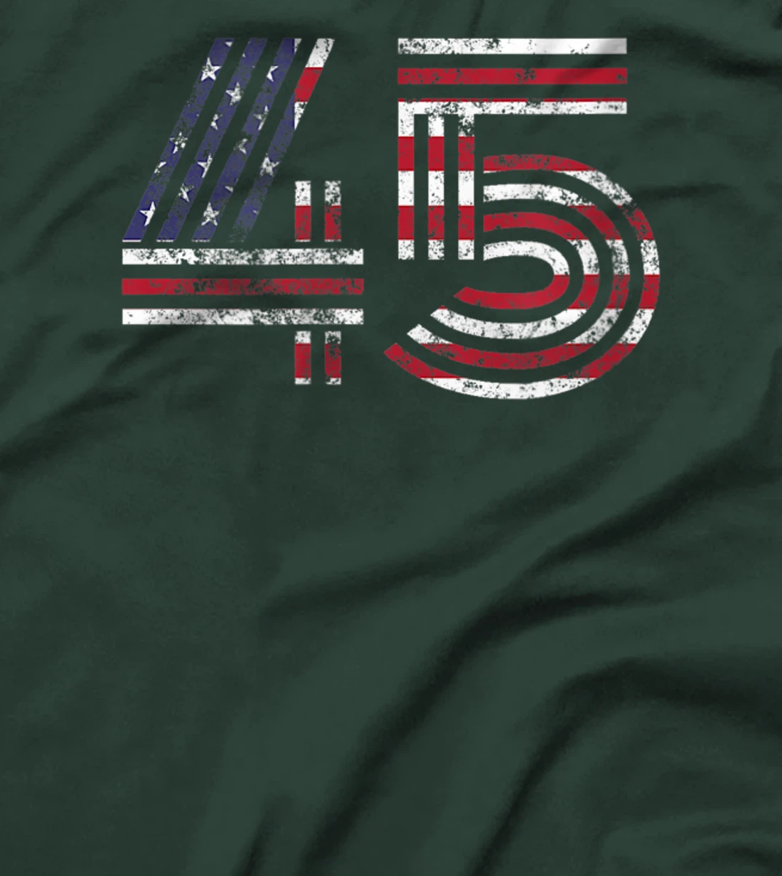 45 American Flag - Support President Trump - Political T-Shirt