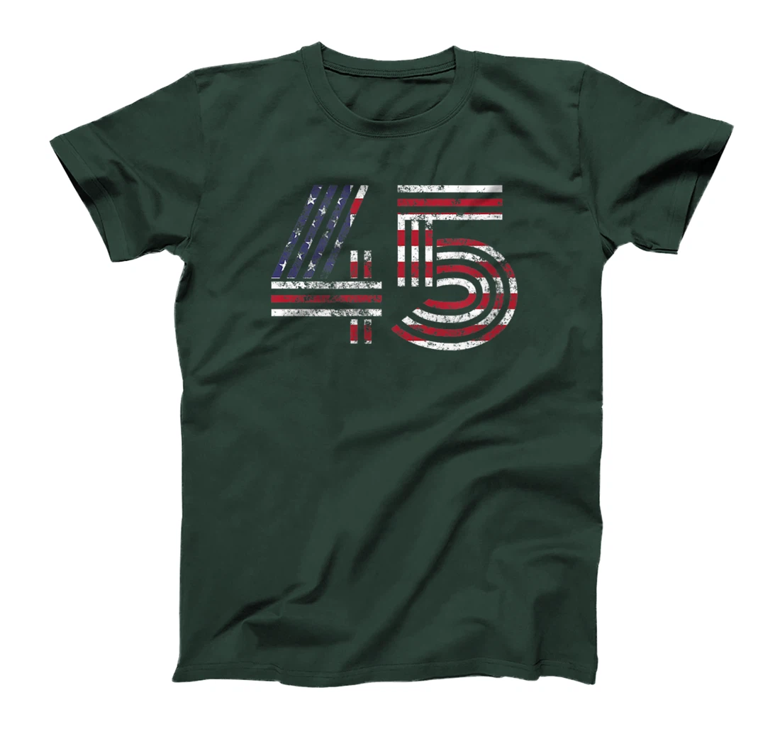 45 American Flag - Support President Trump - Political T-Shirt